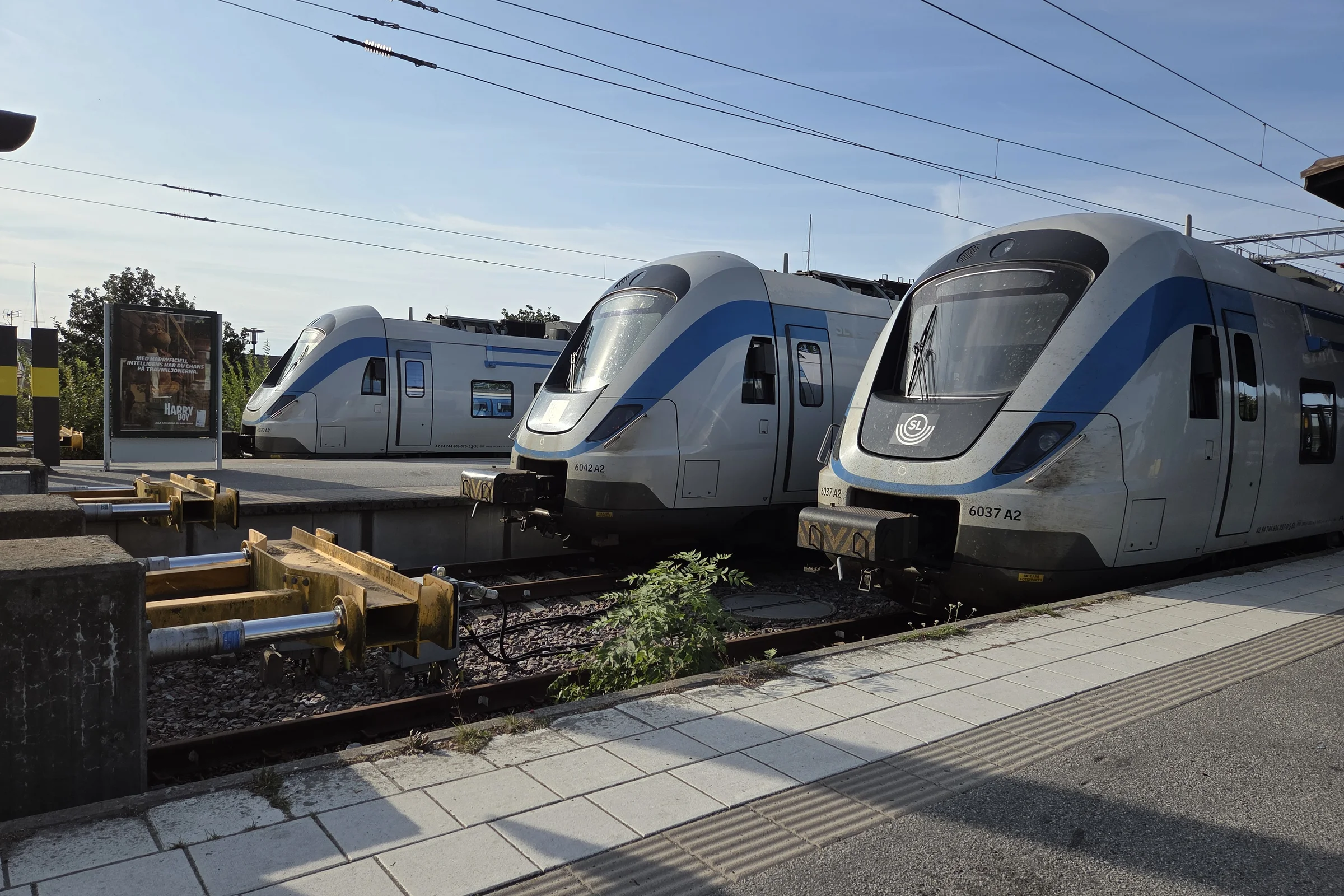 Commuter trains at the station.