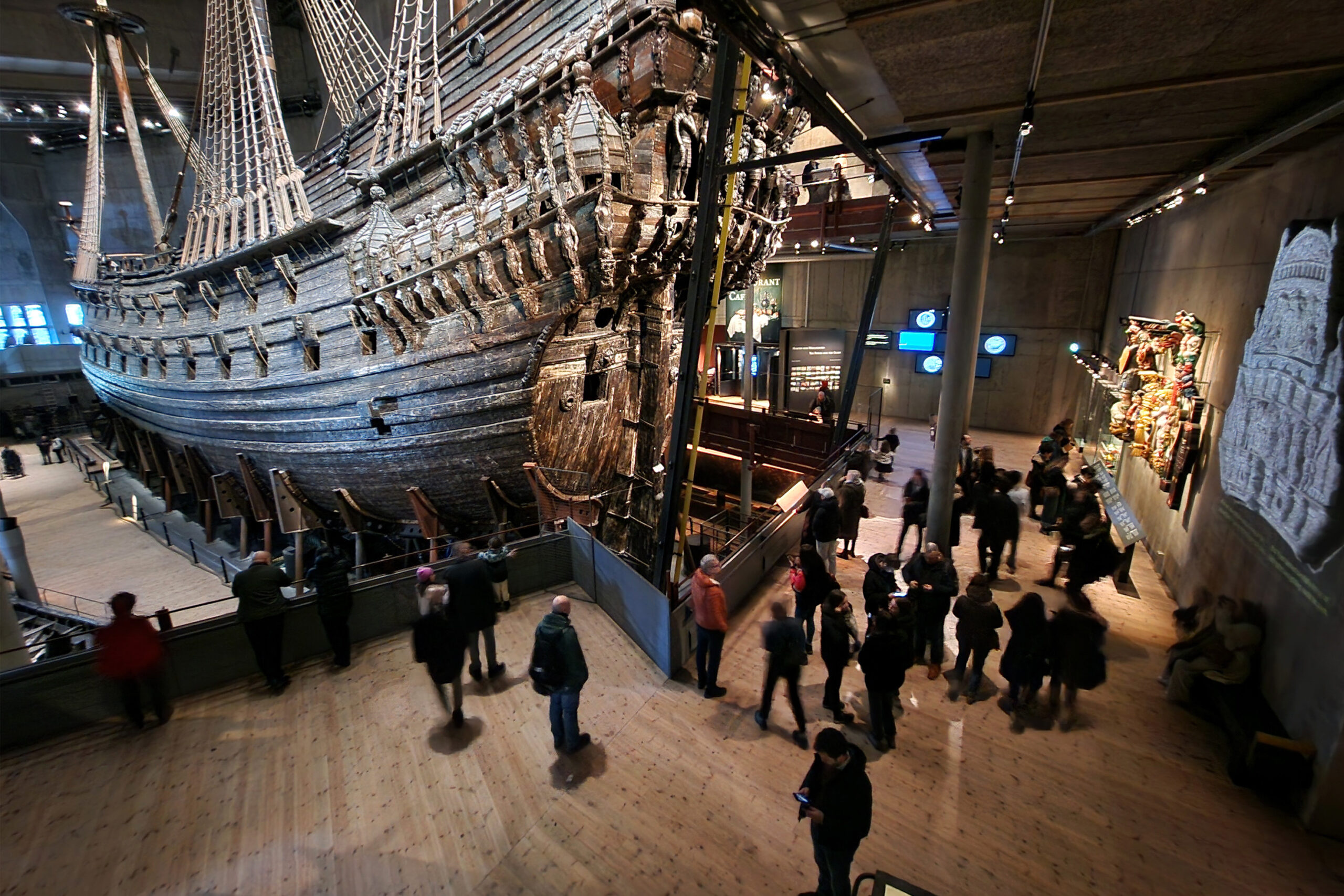 View of the Vasa ship at the Vasa Museum in Stockholm, Sweden.
