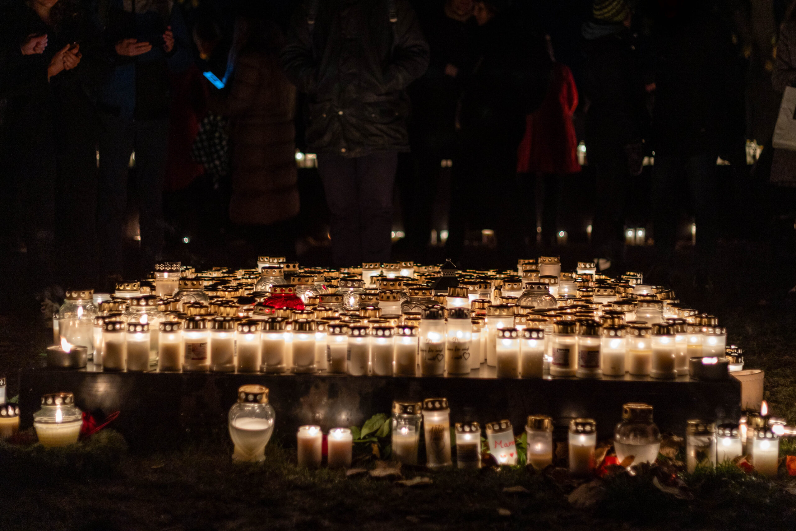 All Saints Day Skogskyrkogarden Lit candles at Skogskyrkogarden (All Saints Day)