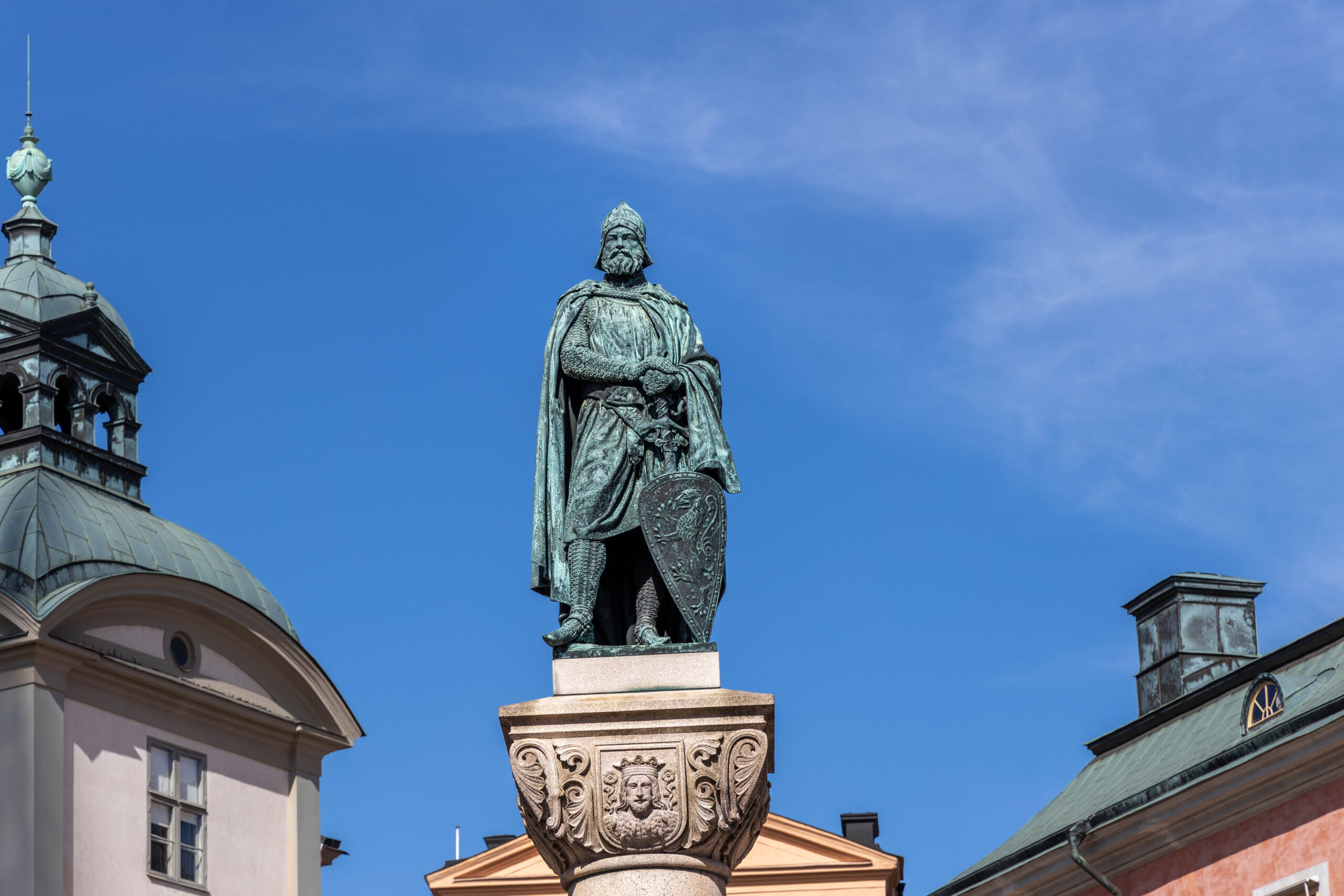 Statue of Birger Jarl at Riddarholmen in Stockholm, Sweden.