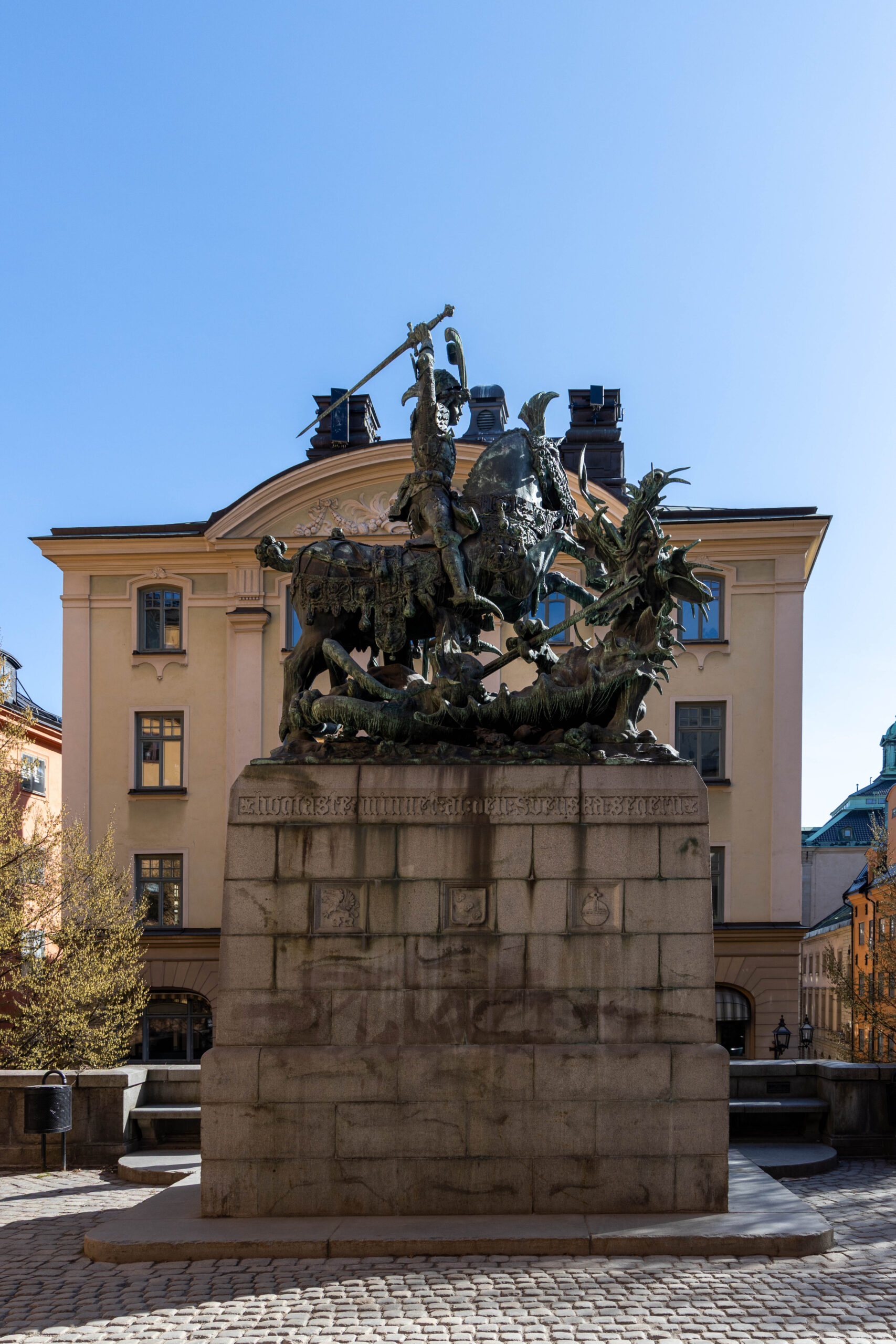 St. George and The Dragon Statue at Gamla Stan in Stockholm, Sweden.