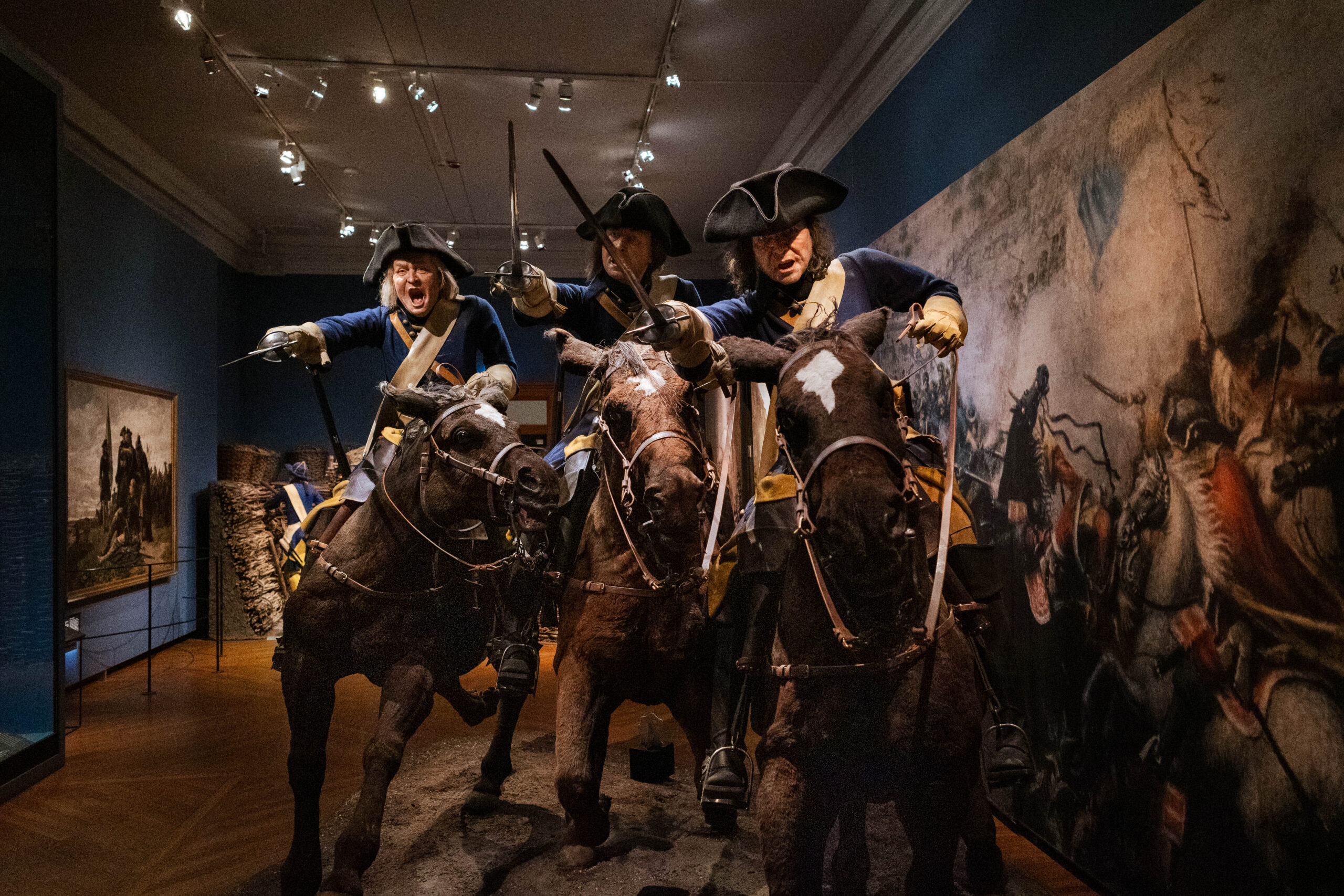 Army Museum Three military riders at Swedish Army Museum
