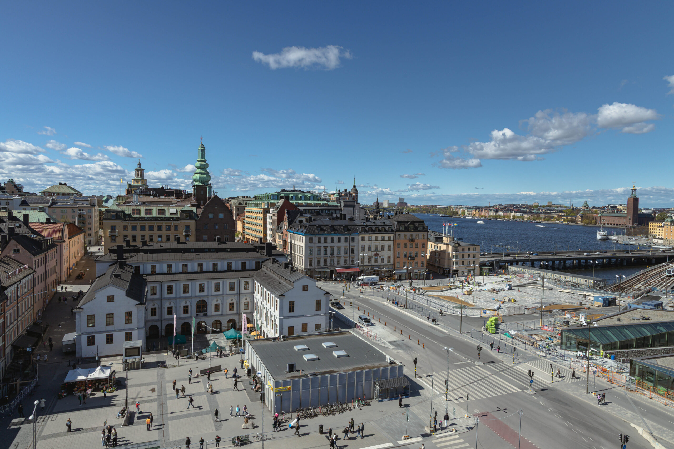 Bird's eye view of Stockholm district Slussen.