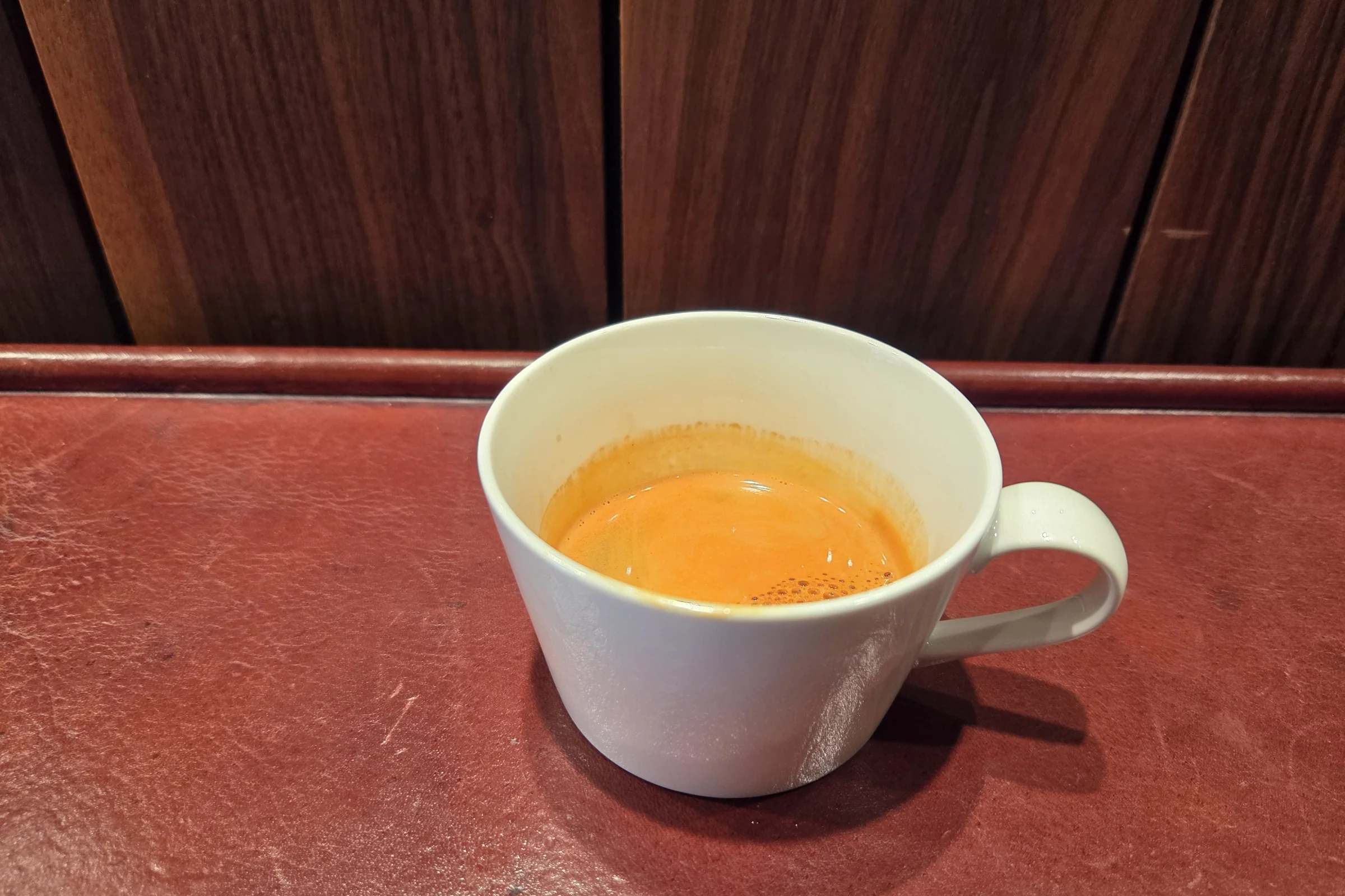 Freshly pulled espresso on the counter at Kersh