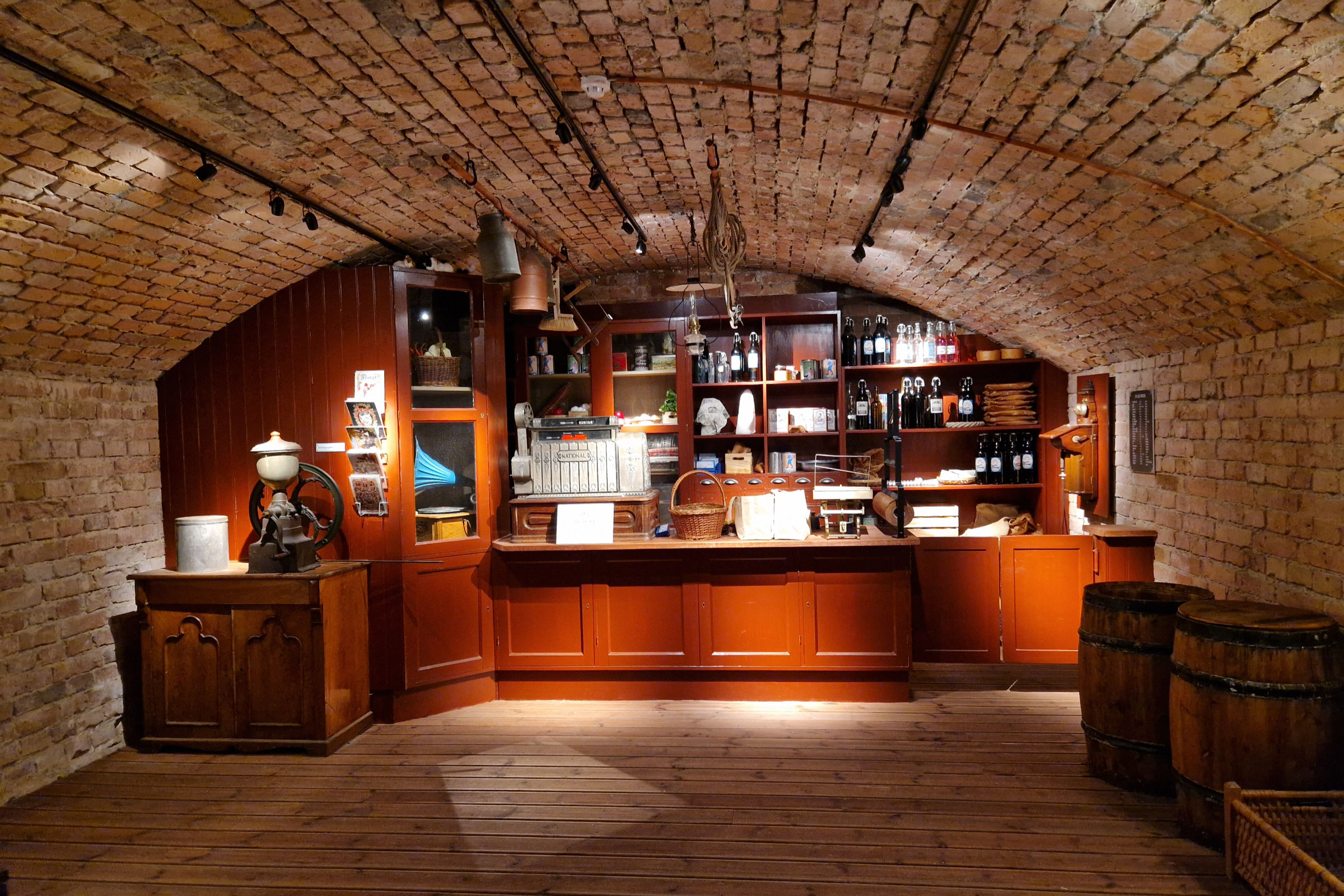 Vaxholm Fortress Museum showing a replica of the fortress shop.